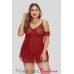 Plus Size Off The Shoulder Red Babydoll