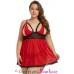 Red Plus Size Peek-a-boo Valentine Babydoll