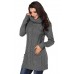 Gray Cowl Neck Cable Knit Sweater Dress