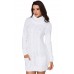 White Cowl Neck Cable Knit Sweater Dress
