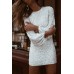 White Puffy Sleeve Sequin Party Mini Dress