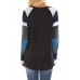 Color Block Long Sleeves Black Pullover Top
