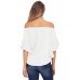 White Off The Shoulder Knot Front Top