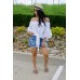 White Off The Shoulder Knot Front Top