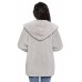 Grey Soft Fleece Hooded Open Front Coat