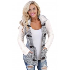 Multicolour Cable Knit Hooded Sweater Vest