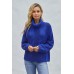 Blue Cuddle Weather Cable Knit Handmade Turtleneck Sweater