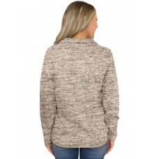 Khaki Quarter Zip Pullover Sweatshirt