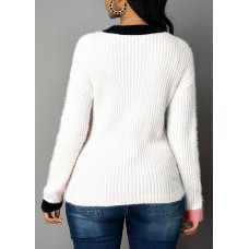 Pink Long Sleeve Round Neck Sweater