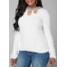Keyhole Front Long Sleeve Pullover Sweater