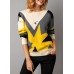 Color Block Long Sleeve Pullover Sweater