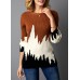 Color Block Rib Knit Pullover Sweater