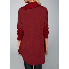 Wine Red Button Embellished T Shirt