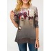Printed Round Neck Long Sleeve T Shirt
