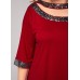 Sequin Detail Wine Red Plus Size T Shirt