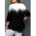 Plus Size Lace Patchwork Asymmetric Hem T Shirt