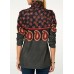 Cowl Neck Long Sleeve Printed Sweatshirt