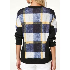Plaid Print Pullover Long Sleeve Sweatshirt