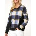 Plaid Print Pullover Long Sleeve Sweatshirt