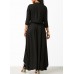 Asymmetric Hem Belted Black Maxi Dress and Cardigan