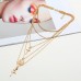 Gold Metal Flower Shape Necklace for Lady