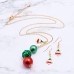 Christmas Tree and Ball Embellished Necklace Set