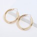 Circle Shape Gold Metal Earrings for Lady