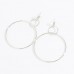 Circle Shape Silver Metal Earrings for Women
