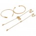 Dream Catcher Design Gold Metal Bracelet Set