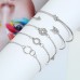 Knot Design Silver Metal Bracelet Set