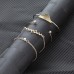 Rhinestone Embellished Gold Metal Bracelet Set