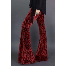 Black Red Zebra Print Wide Leg Pants
