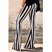 Black and White Striped Bell Pants