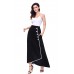 Black Piped Button Embellished High Waist Maxi Skirt