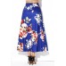 Blue Vibrant Floral Print Long Maxi Skirt