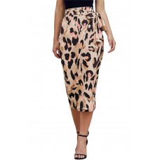 Leopard Print Wrap Skirt